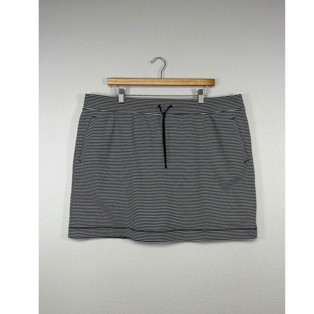 Preppy Chico's Zenergy Womens LNavy Blue Striped Active Golf Tennis‎ Skort
